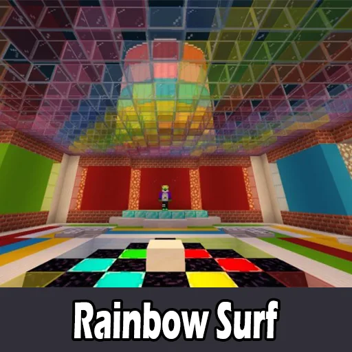 Rainbow Surf Parkour Remake Map for Minecraft PE